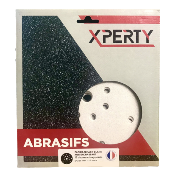 XPERTY - Papier Abrasifs Blanc Anti-Encrassant - 25 Disques Auto